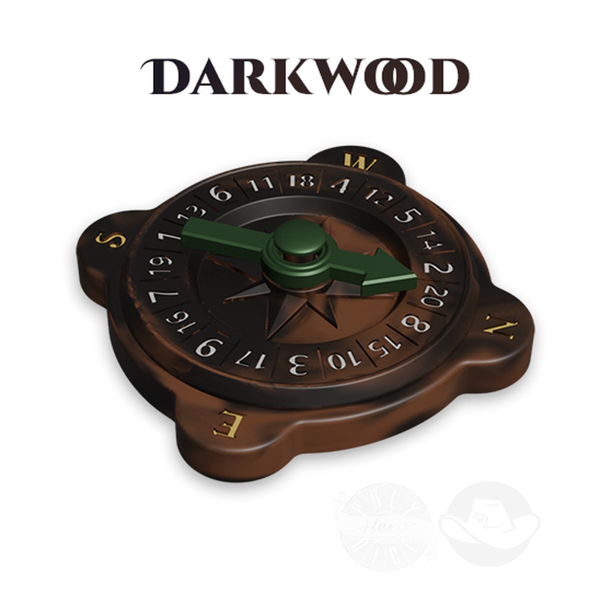 PolyHero Ranger d20 Compass - Darkwood
