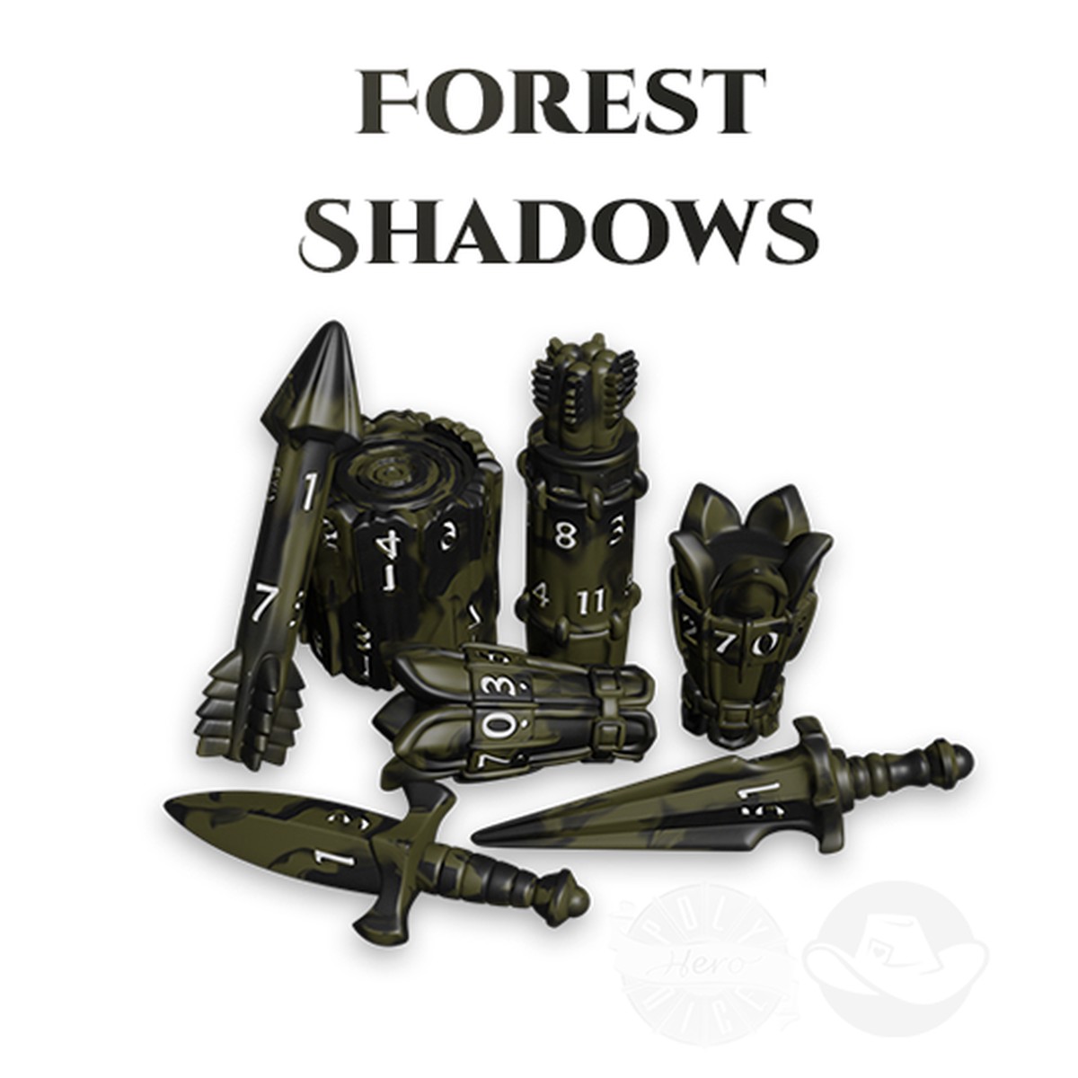 PolyHero Ranger 8 Dice Set - Forest Shadows
