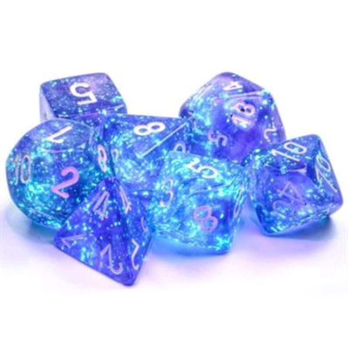 Chessex - 7-Dice Set - Borealis - Purple/White Luminary (Polyhedral)