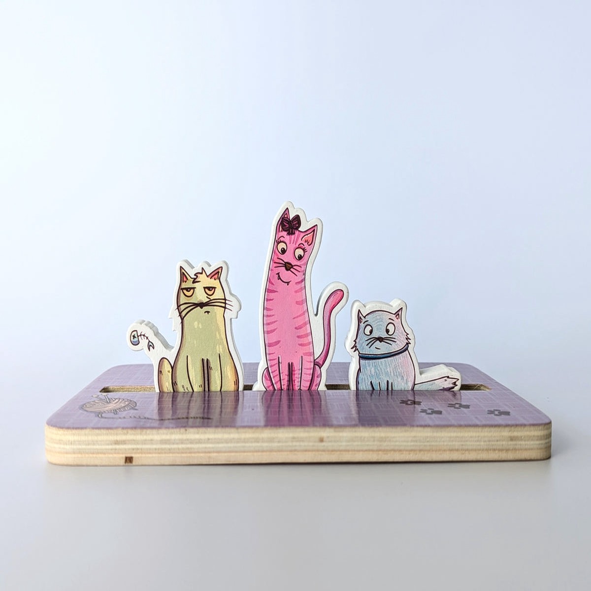 Stack O Cats Mascot Meeple Pack Wooden 3-Pack (Double-Sided Printed)