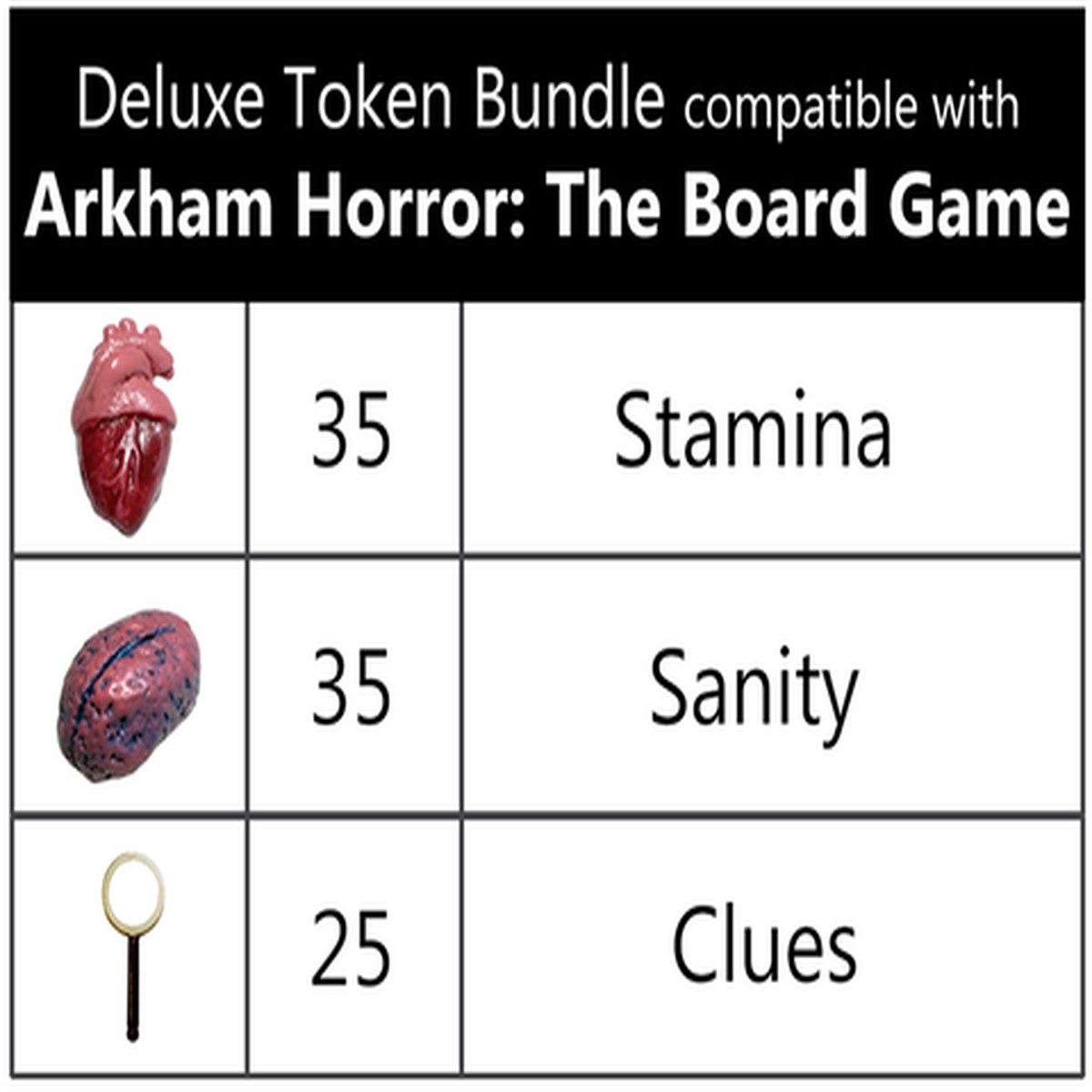 Top Shelf Gamer - Deluxe Token Bundle compatible with Arkham Horror: The Board Game (Set of 95)