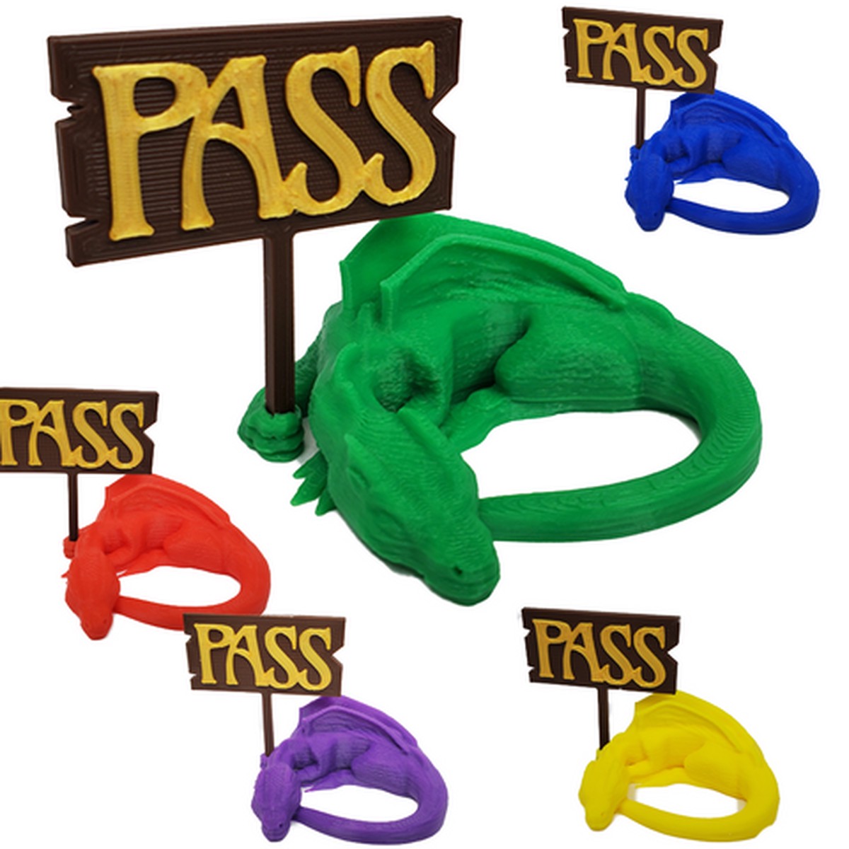 Top Shelf Gamer - Pass Markers compatible with Wyrmspan (set of 5)