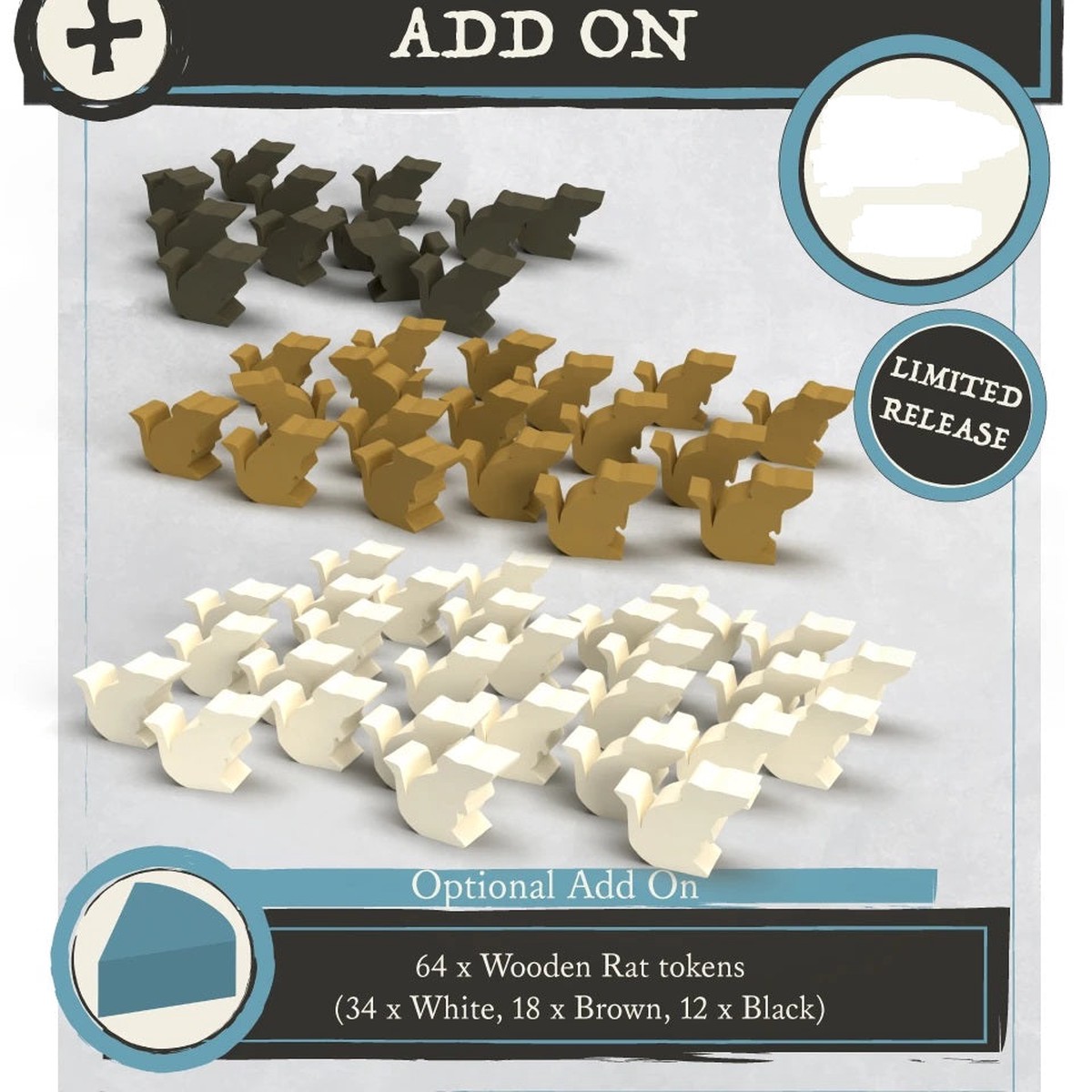 The Ratcatcher, Solo Adventure: Ratples - Wooden Tokens (64Pieces)
