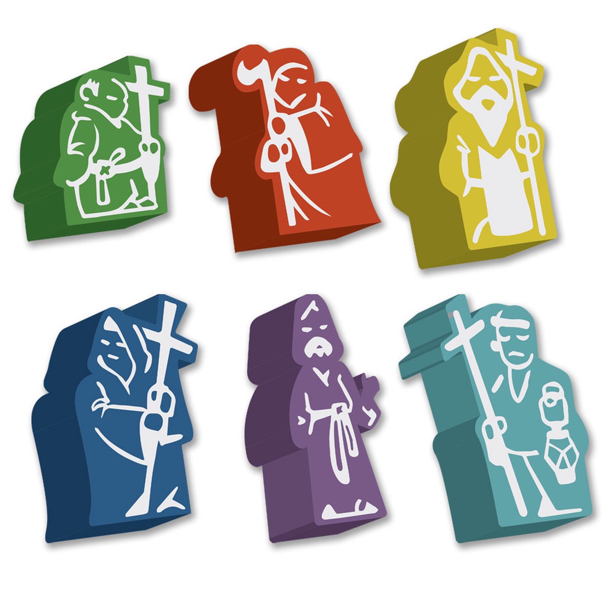 Mystery of the Abbey (New Edition) - Colored Priest Tokens