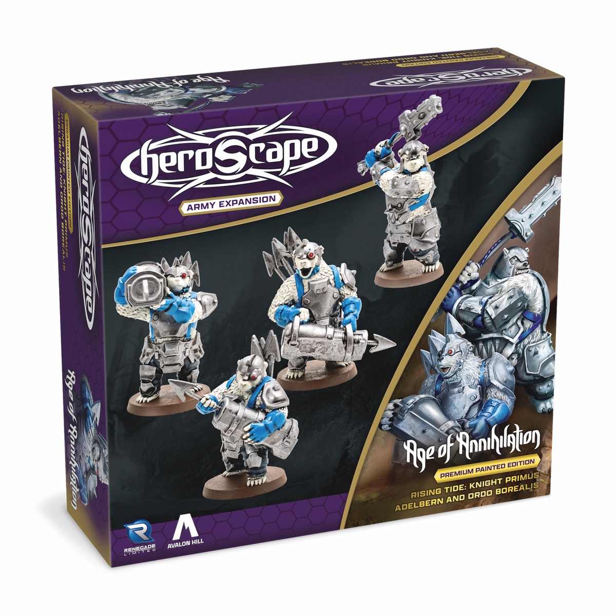 Heroscape: Rising Tide Knight Primus Adelbern and Ordo Borealis Army Expansion (Premium Painted Edition)