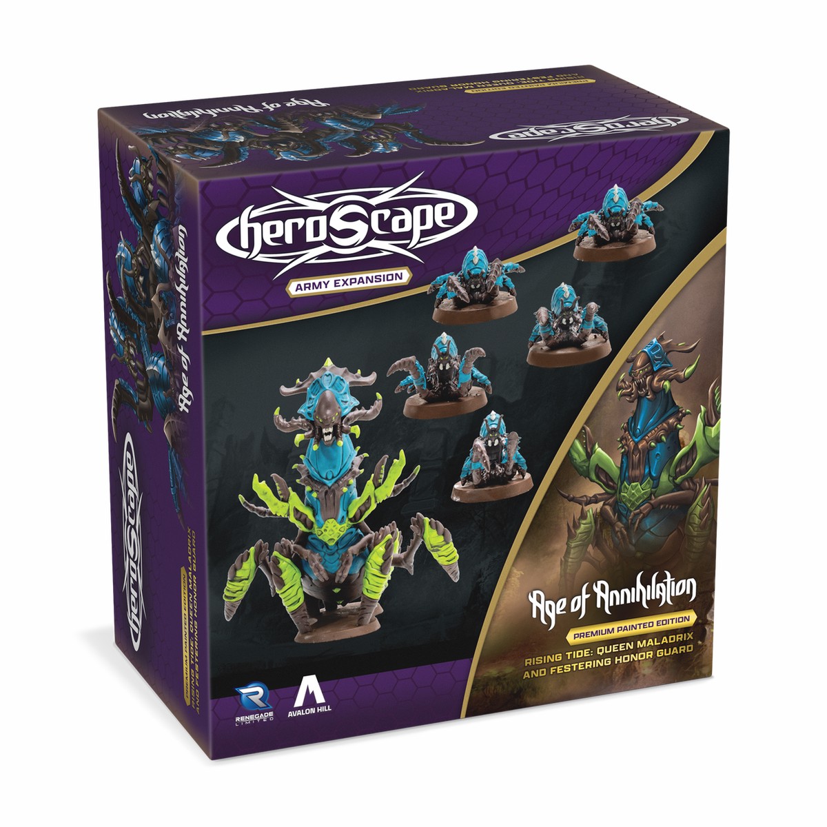 Heroscape: Rising Tide Queen Maladrix and Festering Honor Guard Army Expansion (Premium Painted Edition)