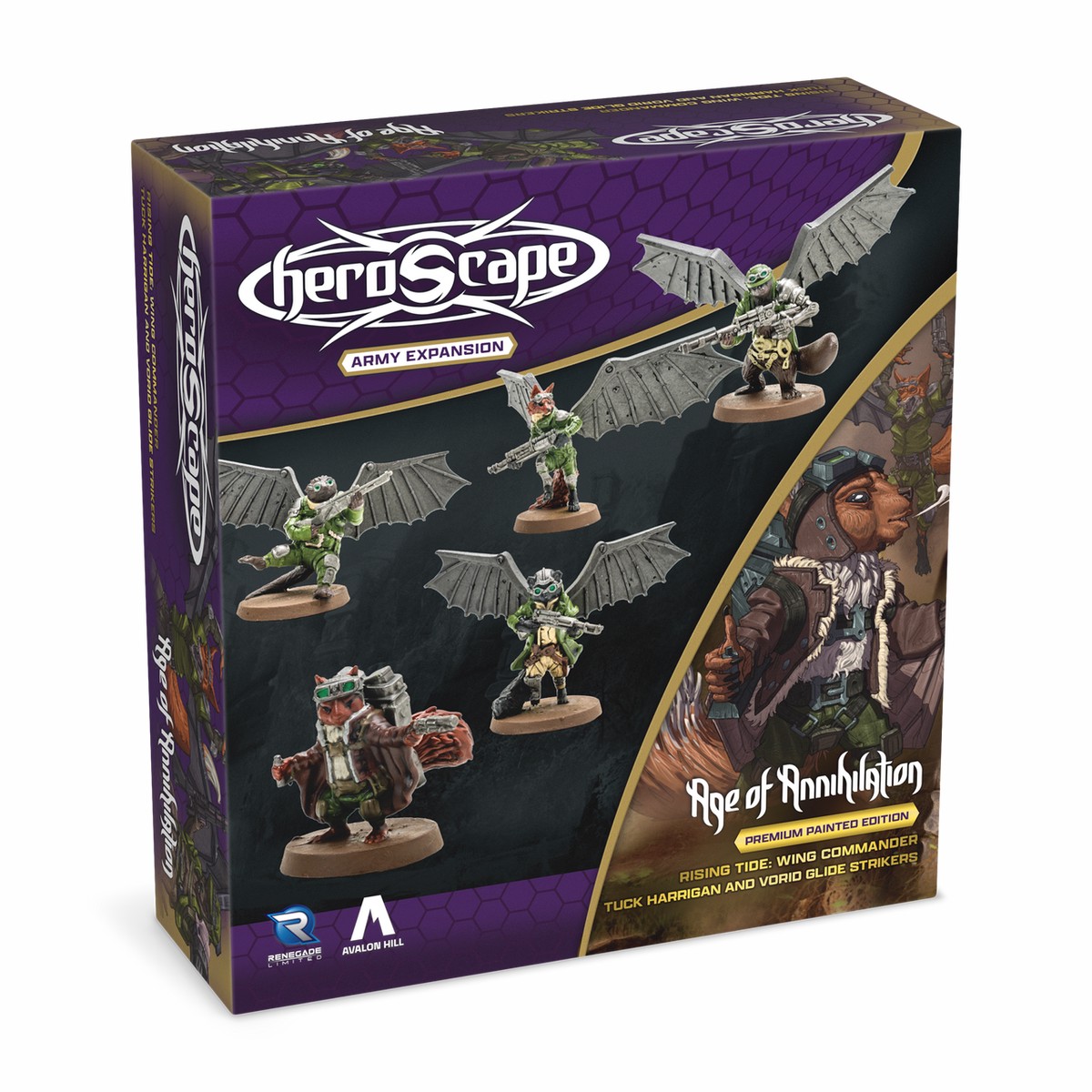 Heroscape: Rising Tide Vorid Glide Strikers and Wing Commander Tuck Harrigan (Premium Painted Edition)