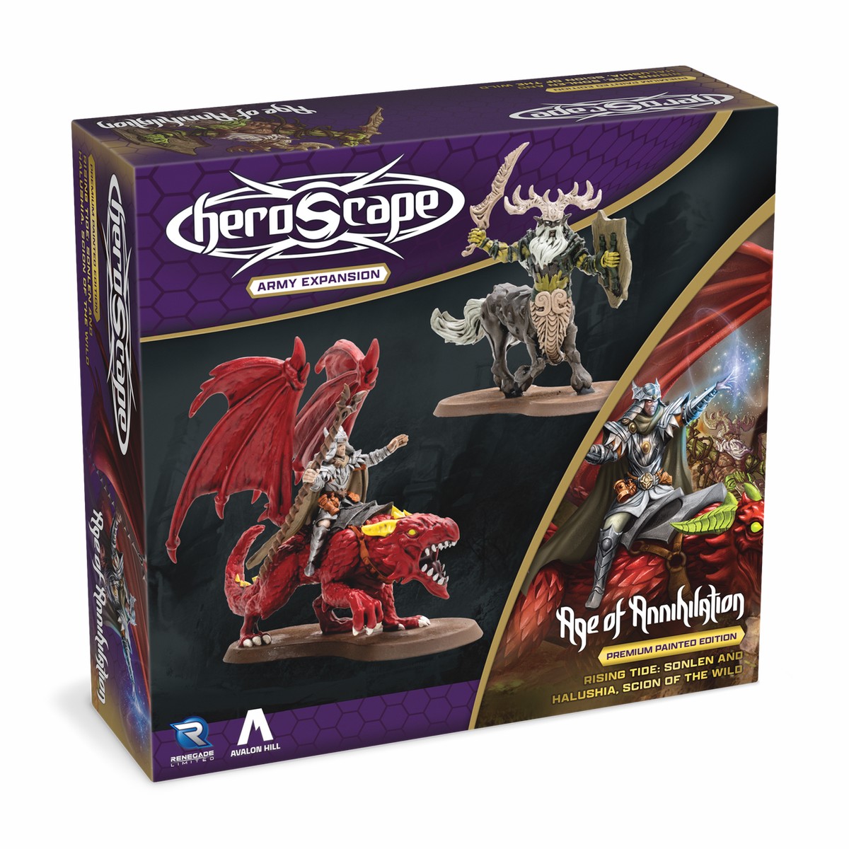Heroscape: Rising Tide Sonlen and Halushia, Scion of the Wild Army Expansion (Premium Painted Edition)