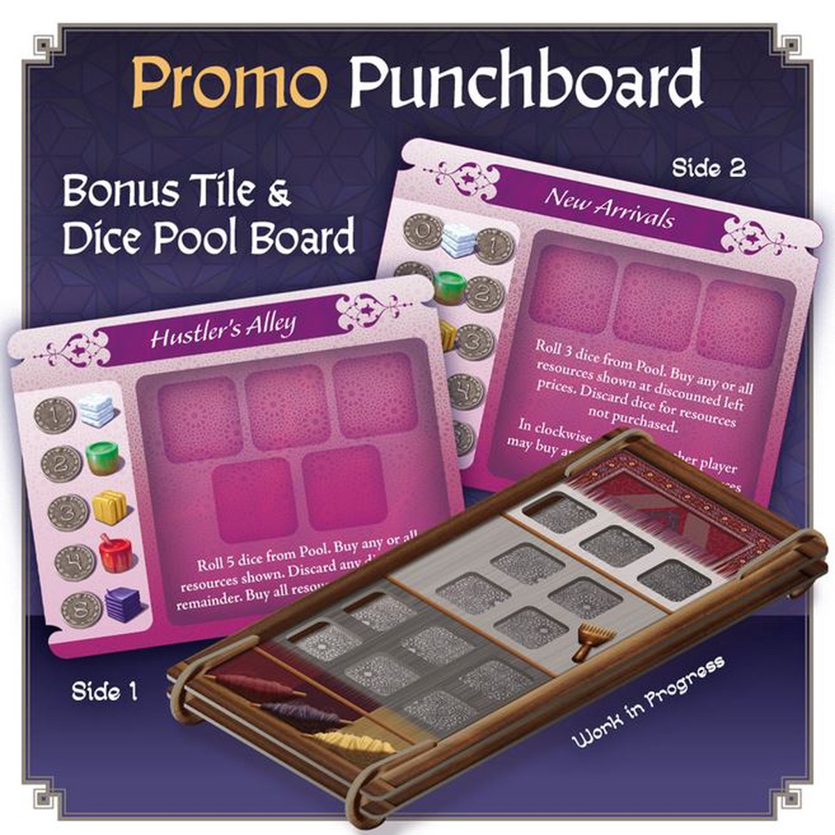 Tabriz Promo Punchboard (Bonus Tile & Dice Pool Board)