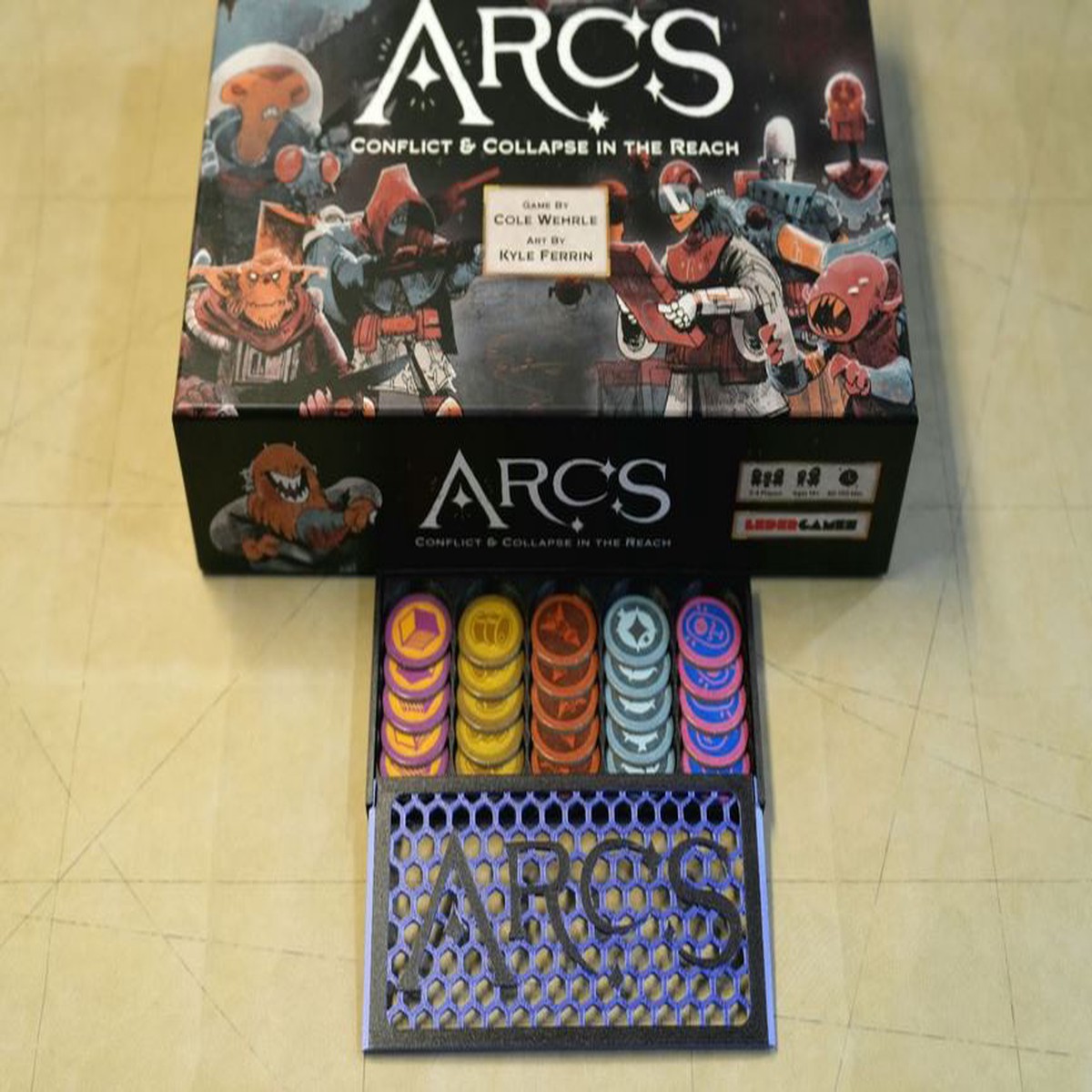 BGisGood - ARCS - Resource Token Organizer (Twilight Diamond Black + Silk Sapphire Blue)