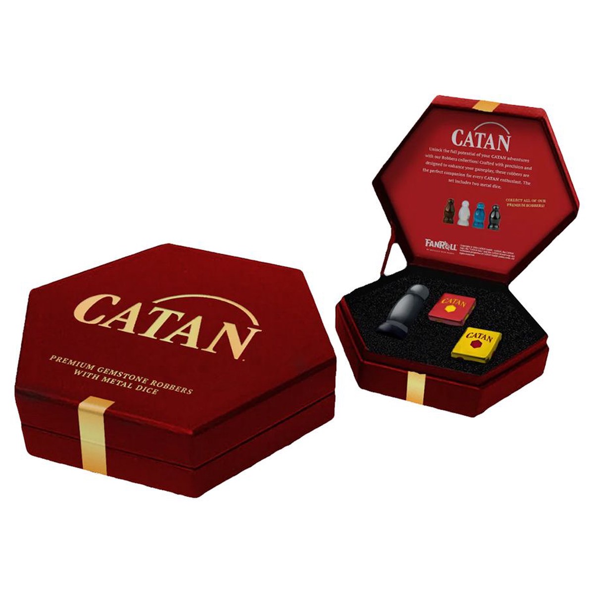 CATAN Premium Robber & Metal Dice Set- Hematite