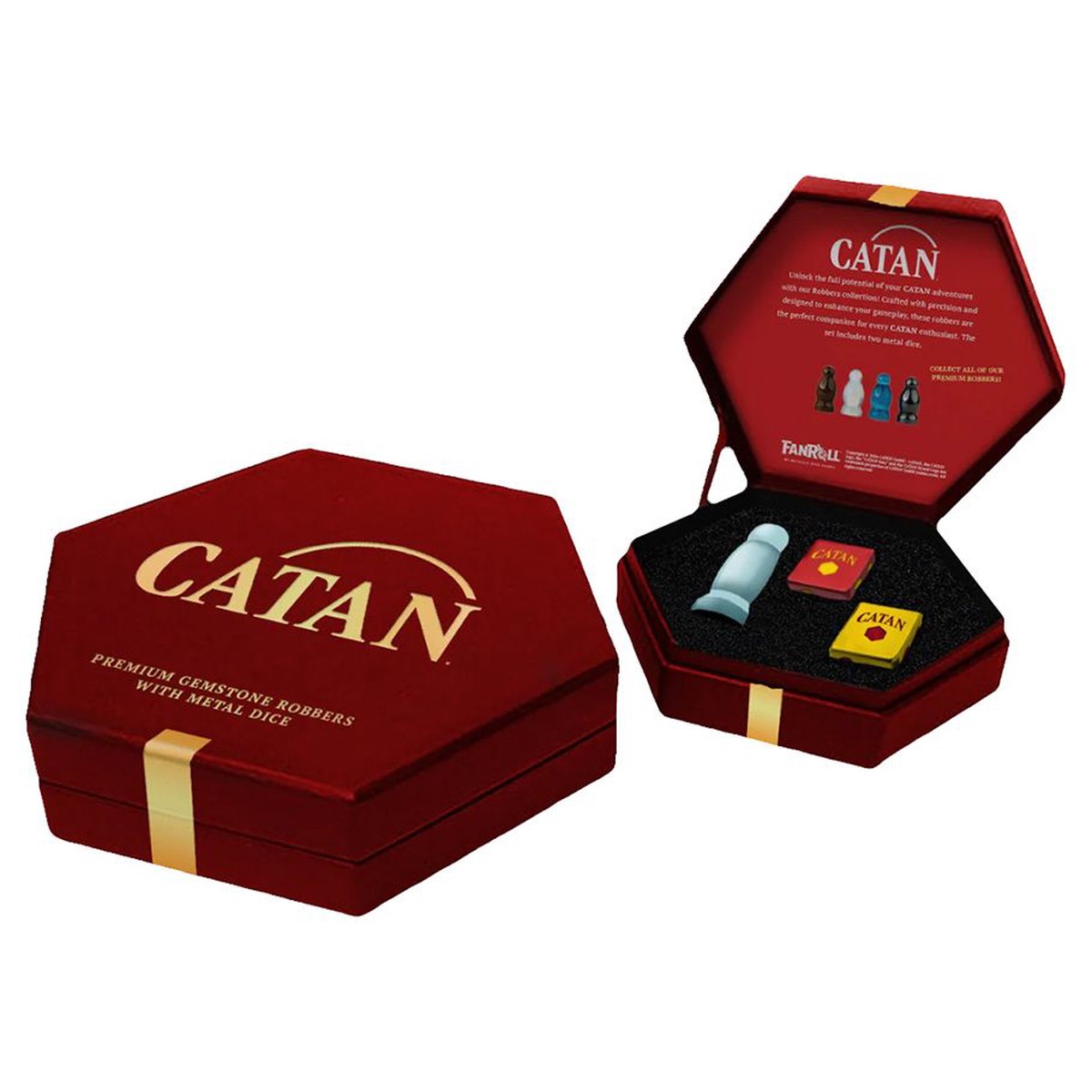 CATAN Premium Robber & Metal Dice Set- Opalite