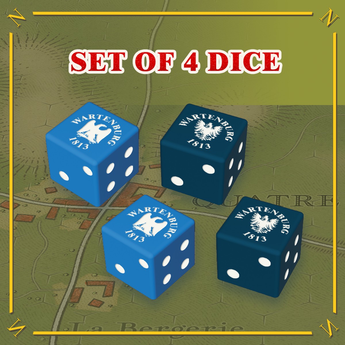 Battles of Napoleon: Volume II Wartenburg 1813 Customized Dice - Set of 4 (Import) *PRE-ORDER*