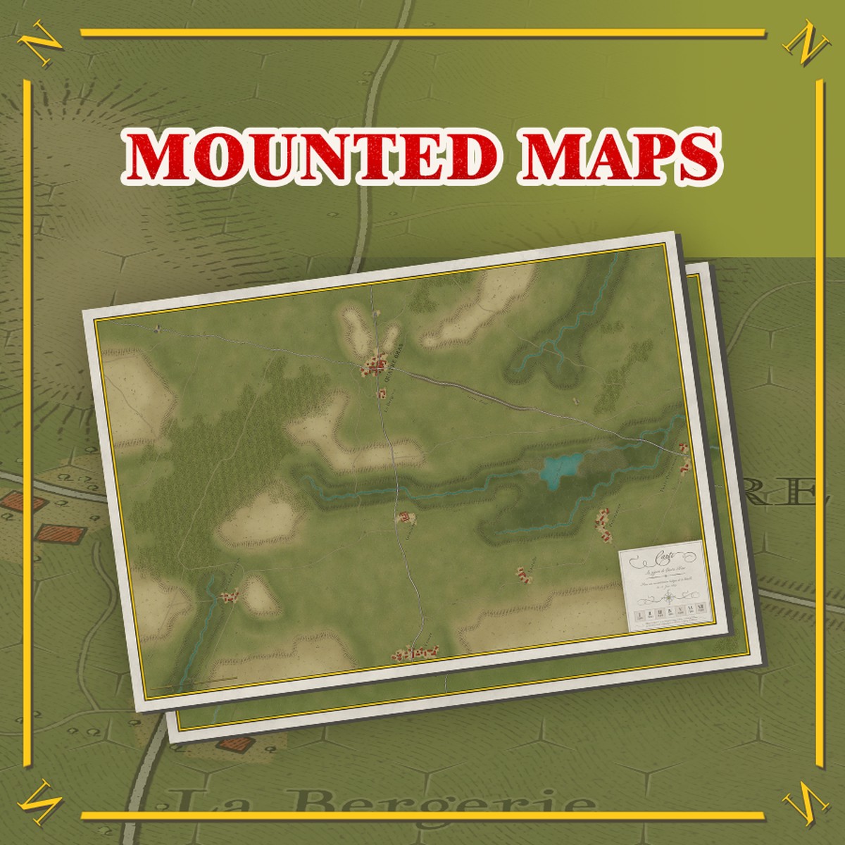 Battles of Napoleon: Volume II QUATRE BRAS 1815/Wartenburg 1813 Mounted Map Set (Import) *PRE-ORDER*