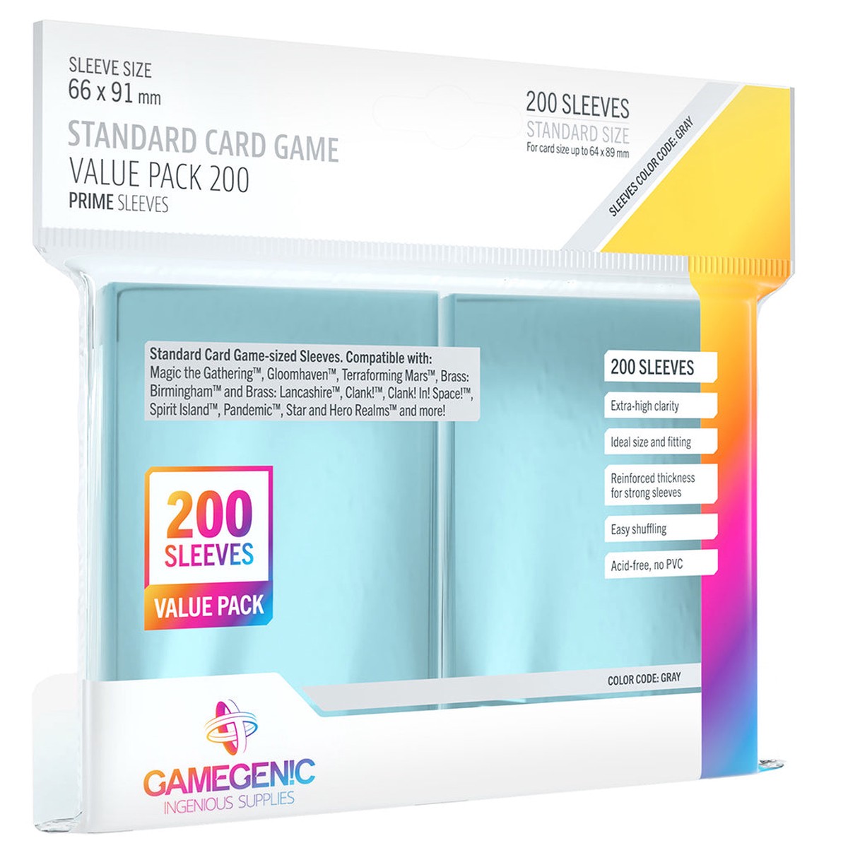 Gamegenic Sleeves Standard Card Game-Size Value Pack 200