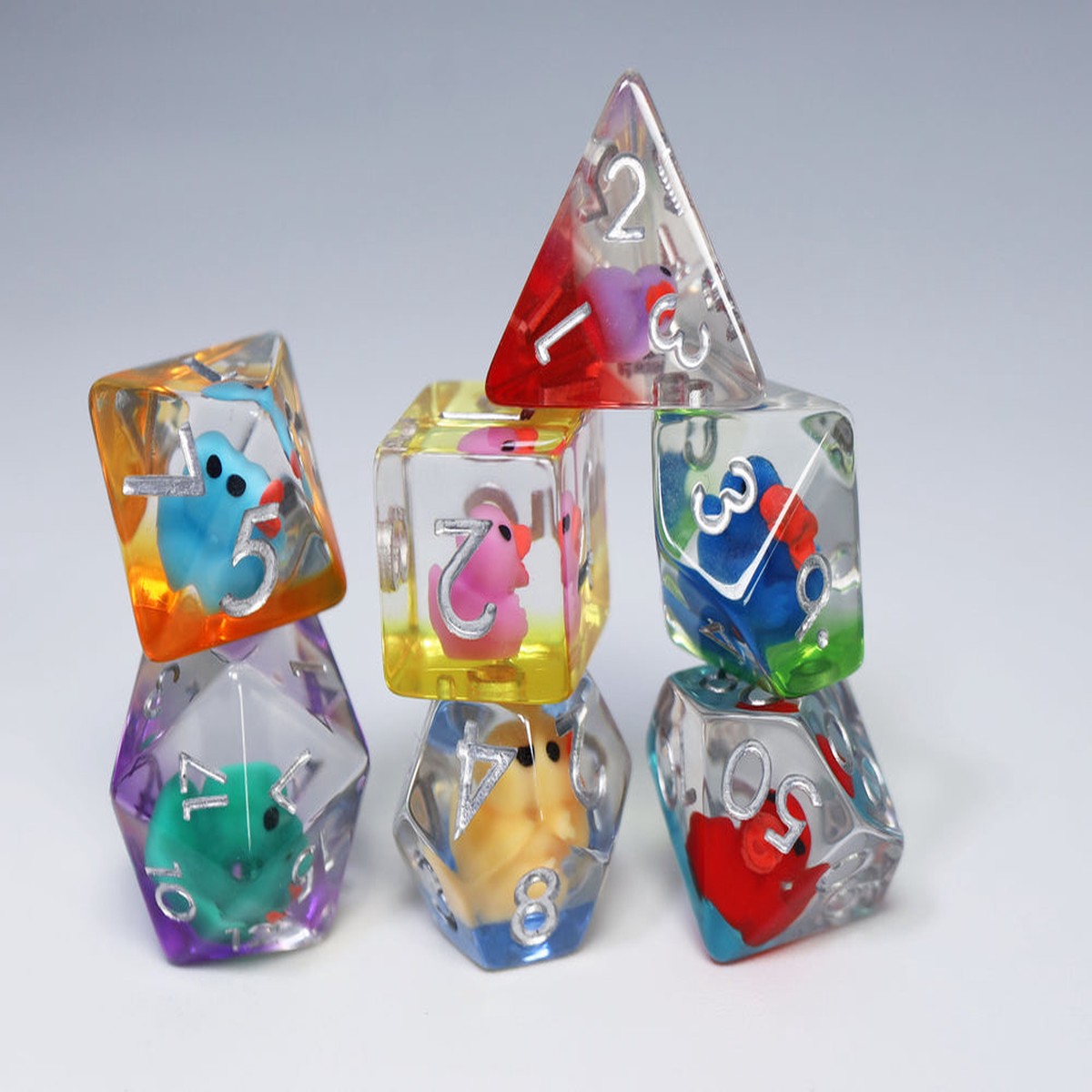 Rainbow Duckies RPG Dice Set