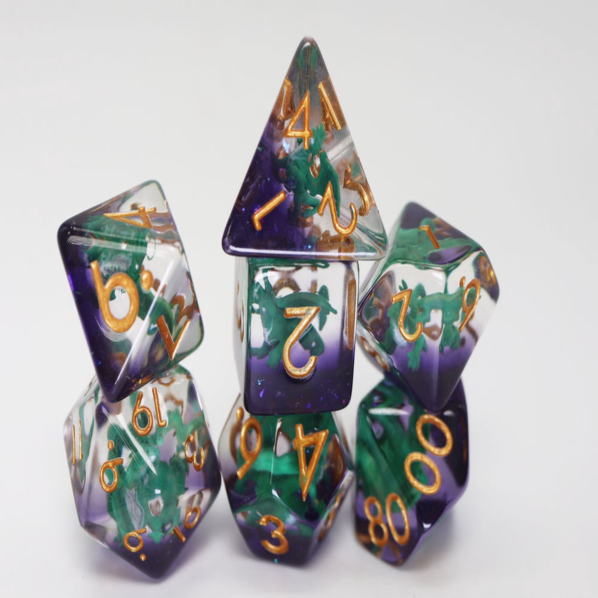 Young Green Dragon RPG Dice Set