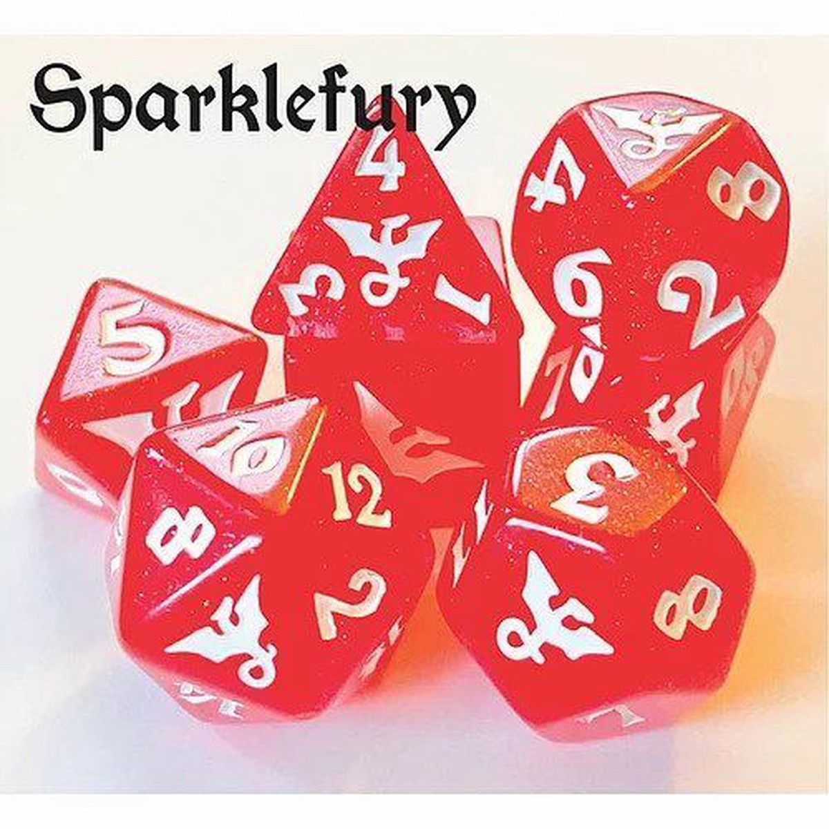 Black Oak Workshop Glitterwing Sparklefury 7ct Polyhedral Dice Set