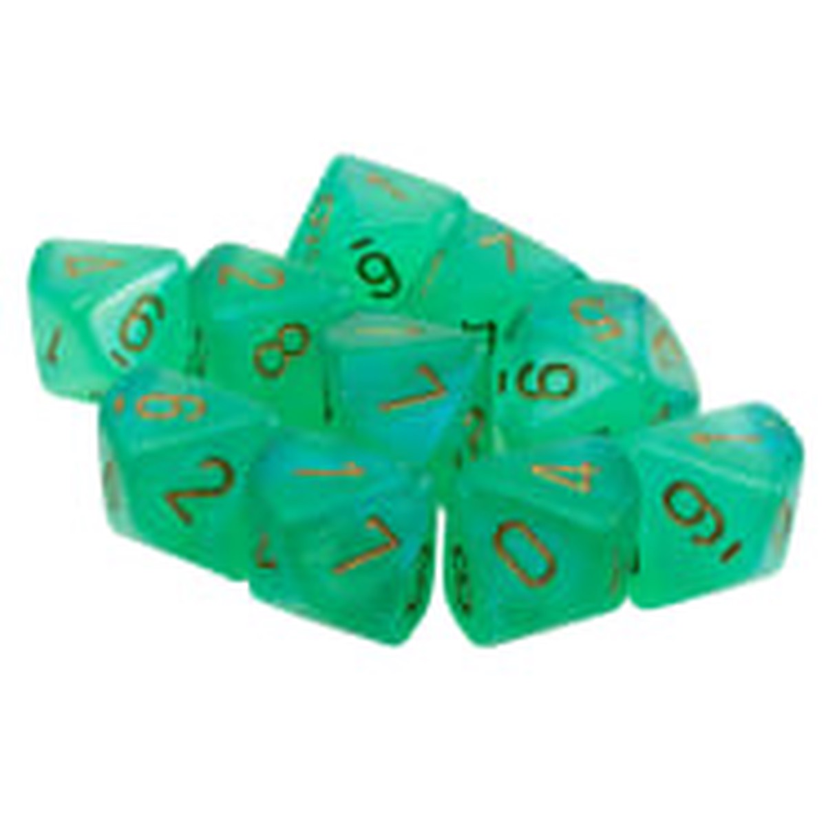Chessex Luminary Borealis Light Green/Gold 10ct D10 Set (27375)