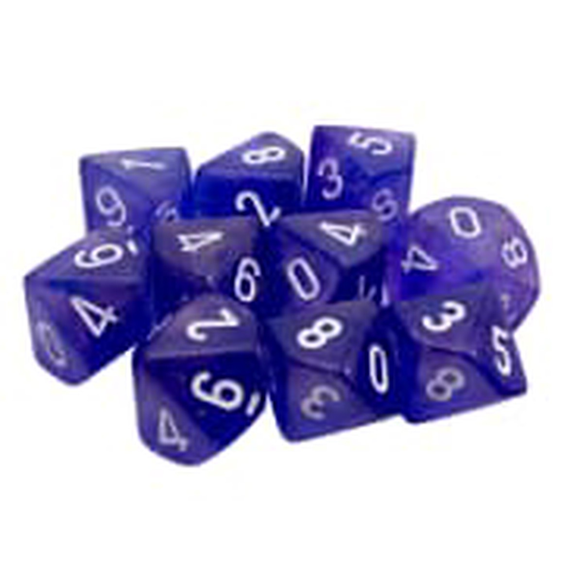 Chessex Luminary Borealis Purple/White 10ct D10 Set (27377)