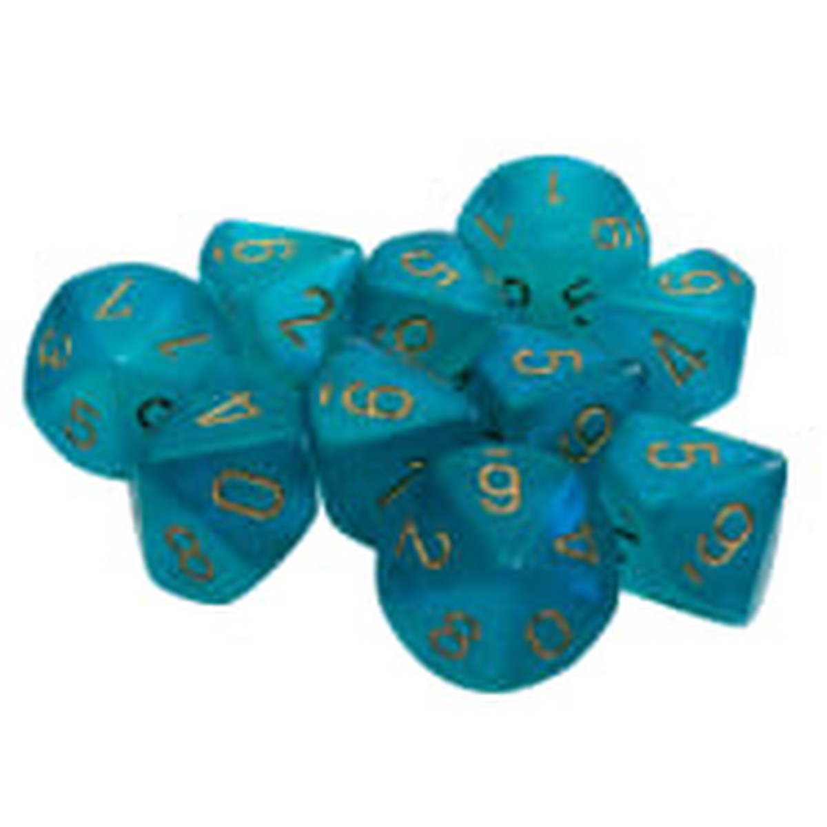 Chessex Luminary Borealis Teal/Gold 10ct D10 Set (27385)