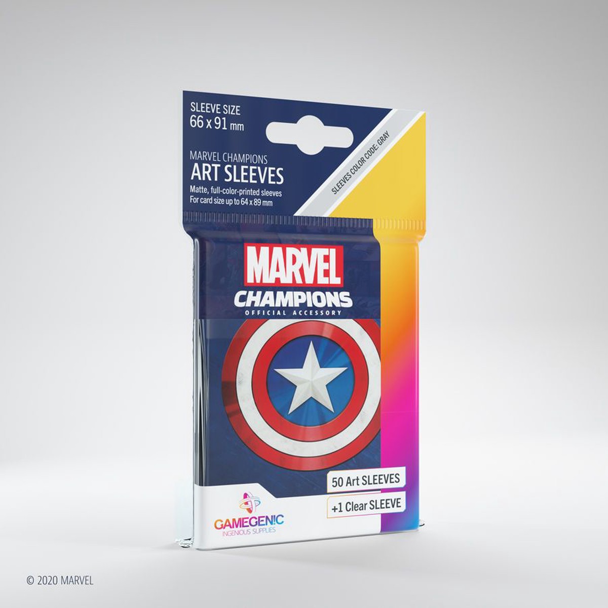Gamegenic Marvel Champions 50ct Standard Size Art Sleeves Captain America
