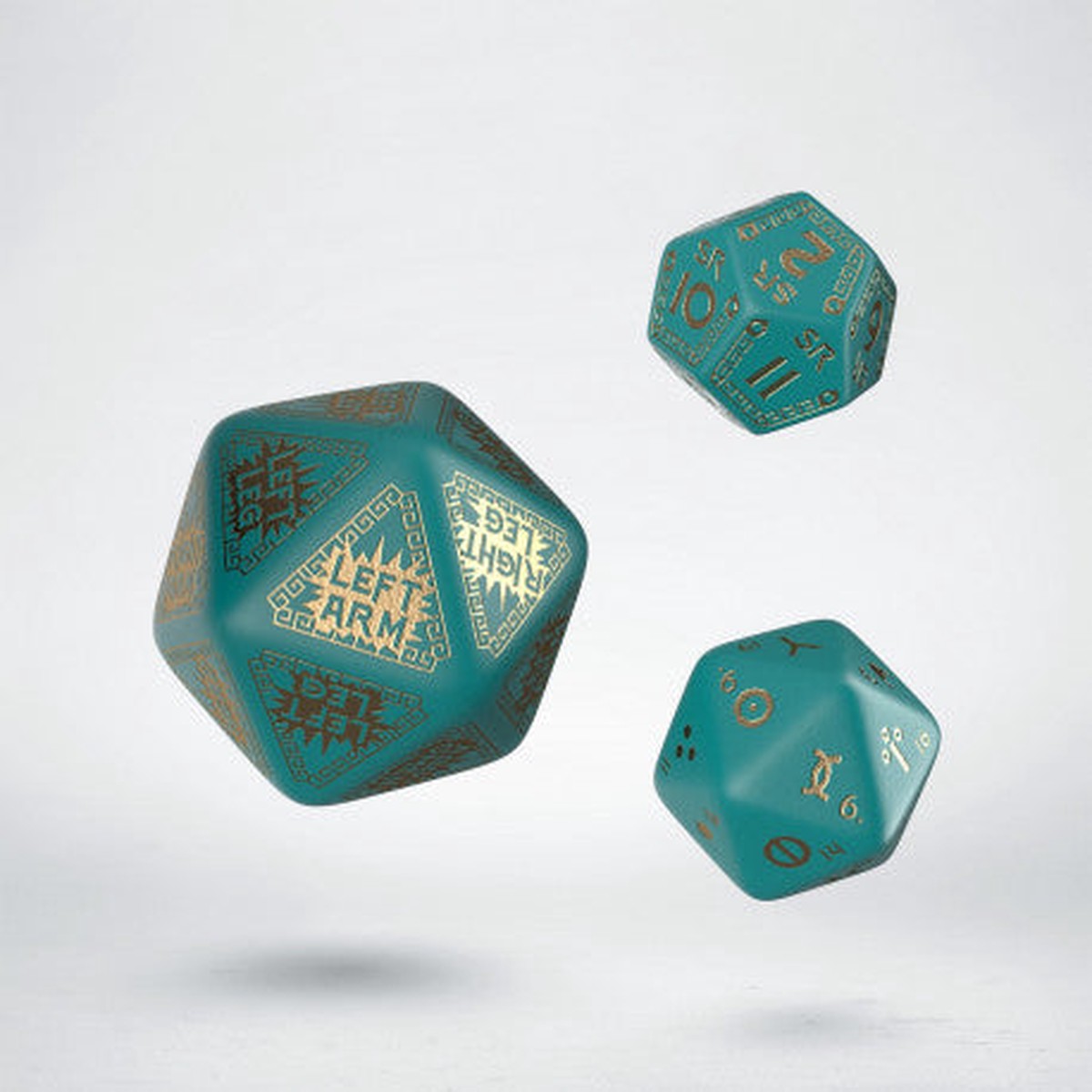 Q-Workshop 3ct RuneQuest Turquoise and Gold Expansion Dice