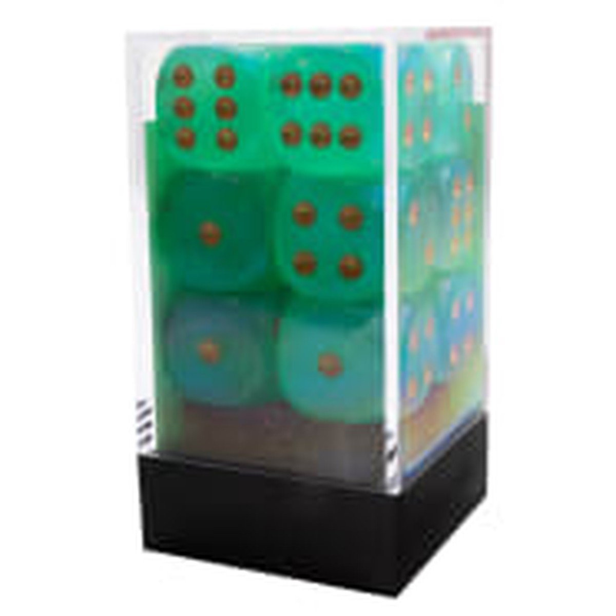 Chessex 16mm Borealis Luminary Light Green/Gold 12ct D6 Set (27775)