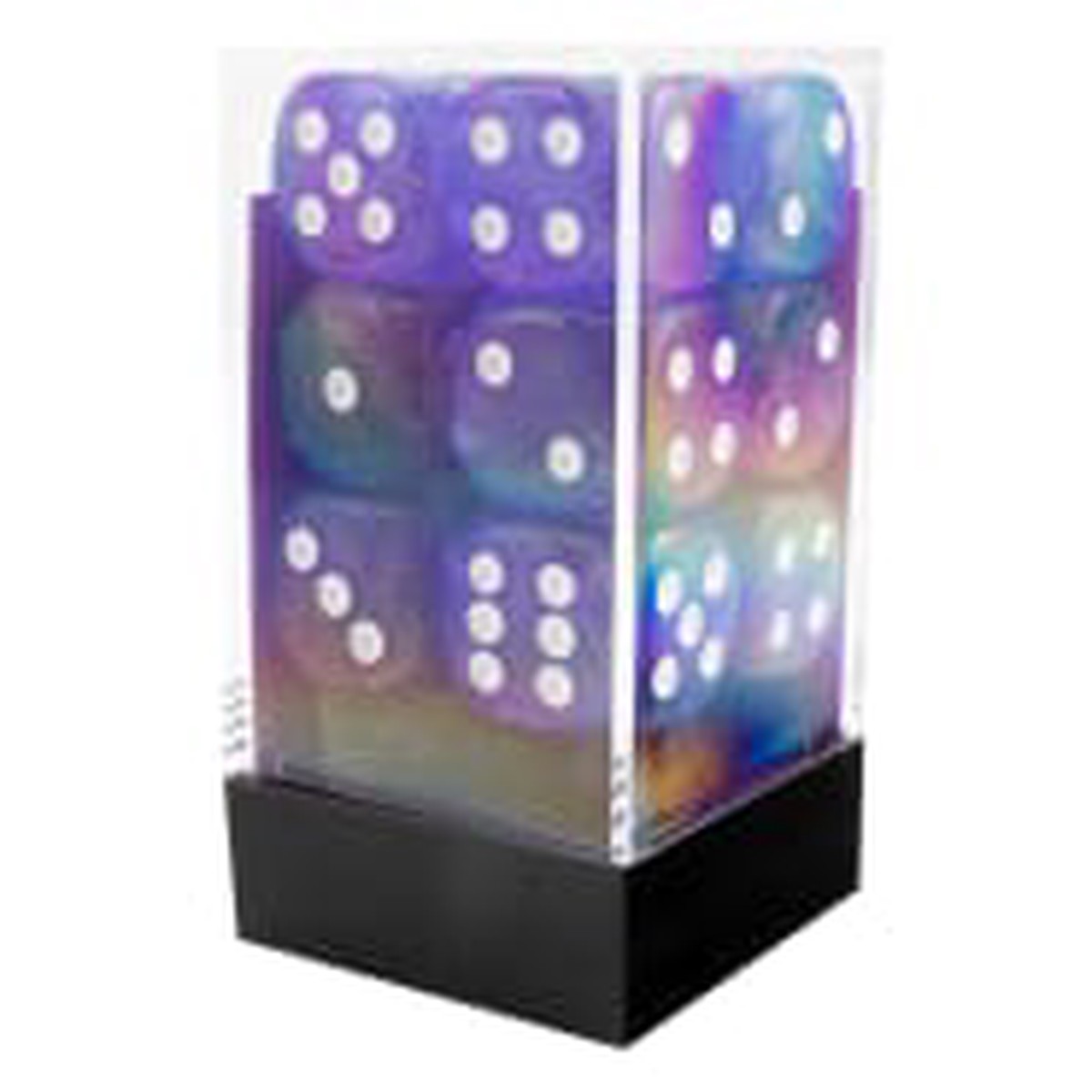Chessex 16mm Borealis Luminary Purple/White 12ct D6 Set (27777)