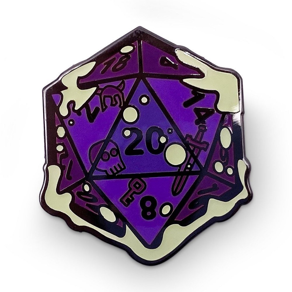 Pins: Gelatinous D20 Purple