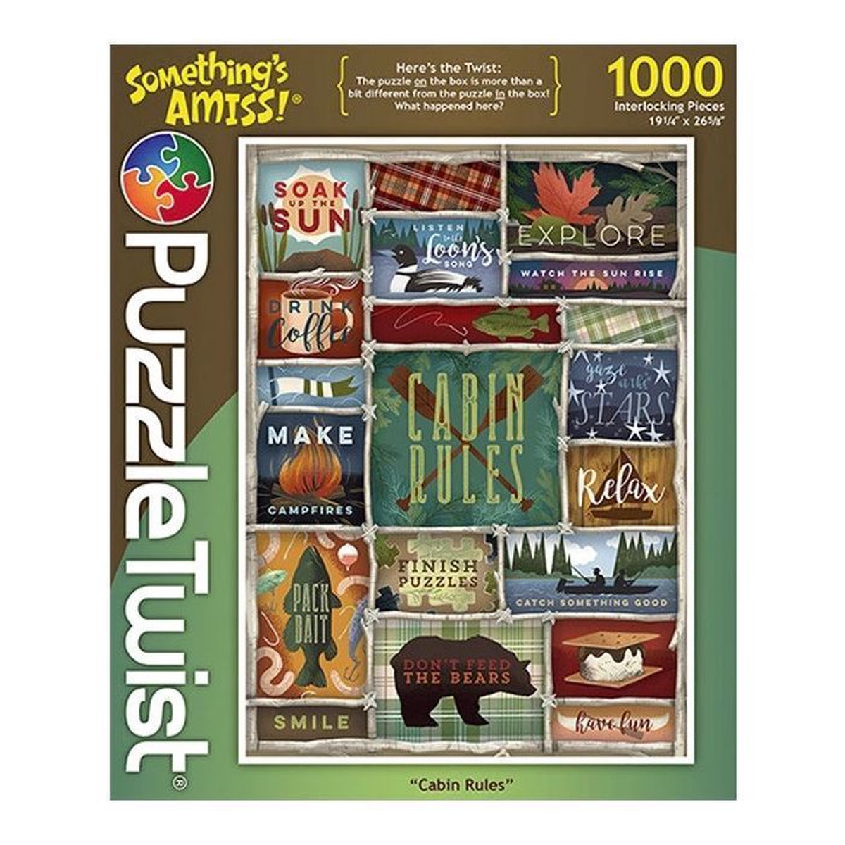 Puzzle Twist Something's Amiss 1000 Piece Cabin Rules