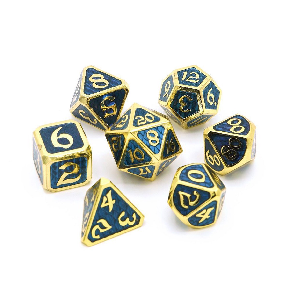 Die Hard Dice Metal Drakona Khaos Erebus 7ct Polyhedral Set