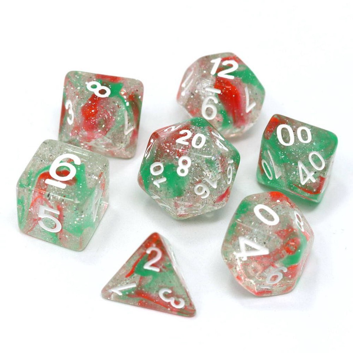 Die Hard Dice Tinsel 7ct Polyhedral Set