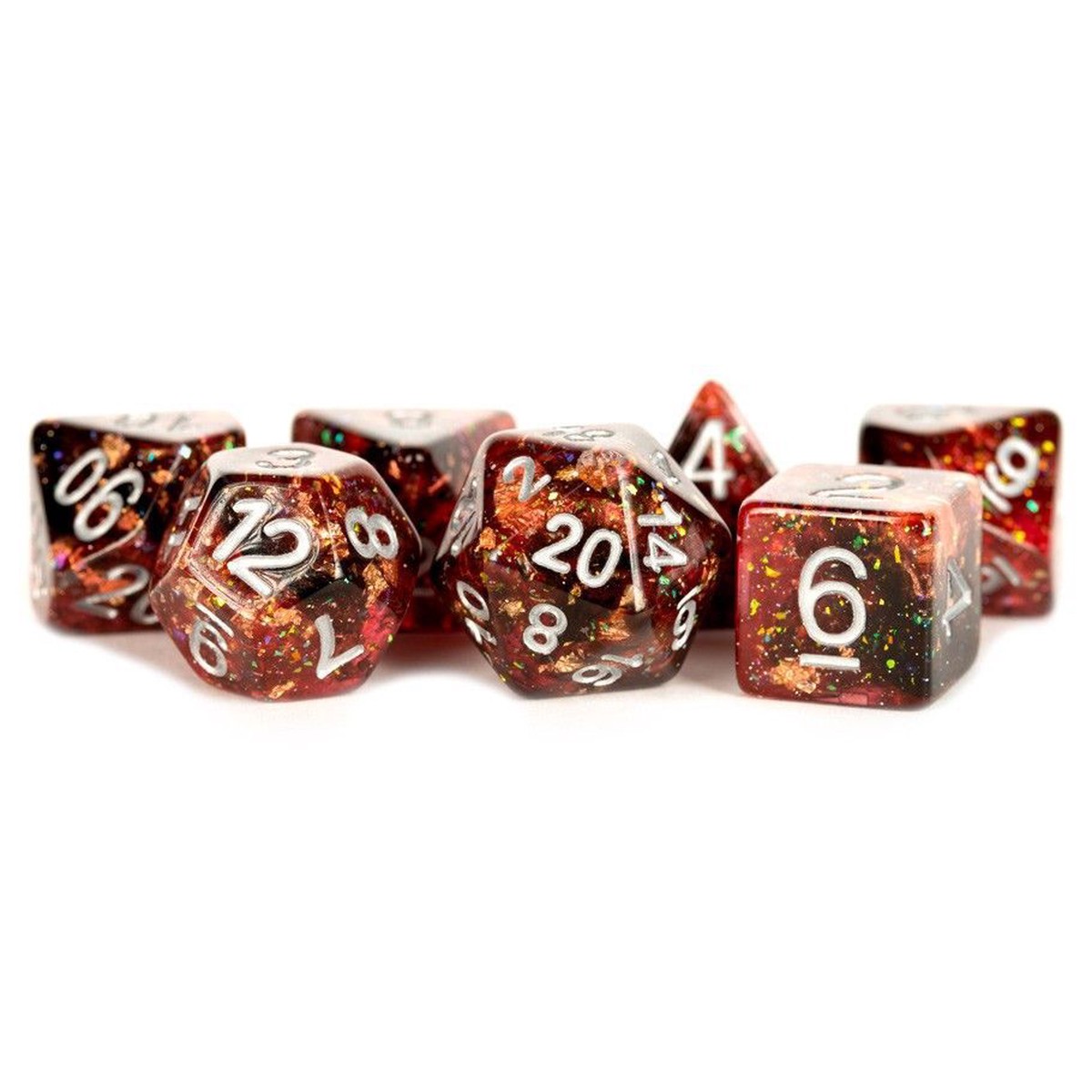 Metallic Dice Games 7ct Polyhedral Dice Set Eternal Fire