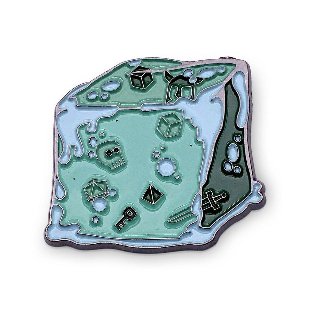 Pins: Gelatinous Cube Green