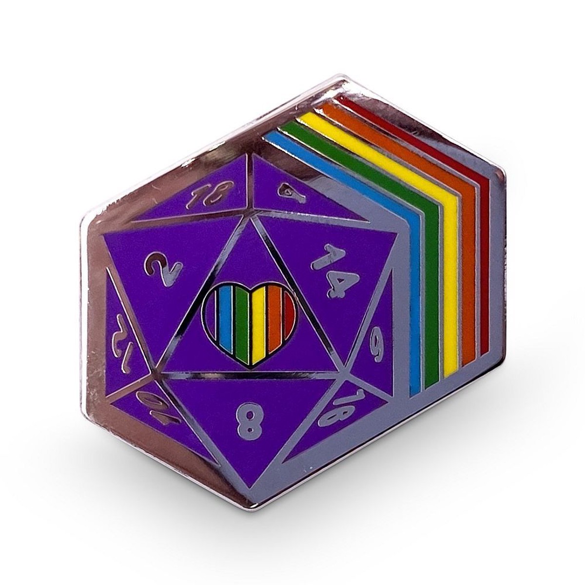 Pins: Retro Rainbow D20