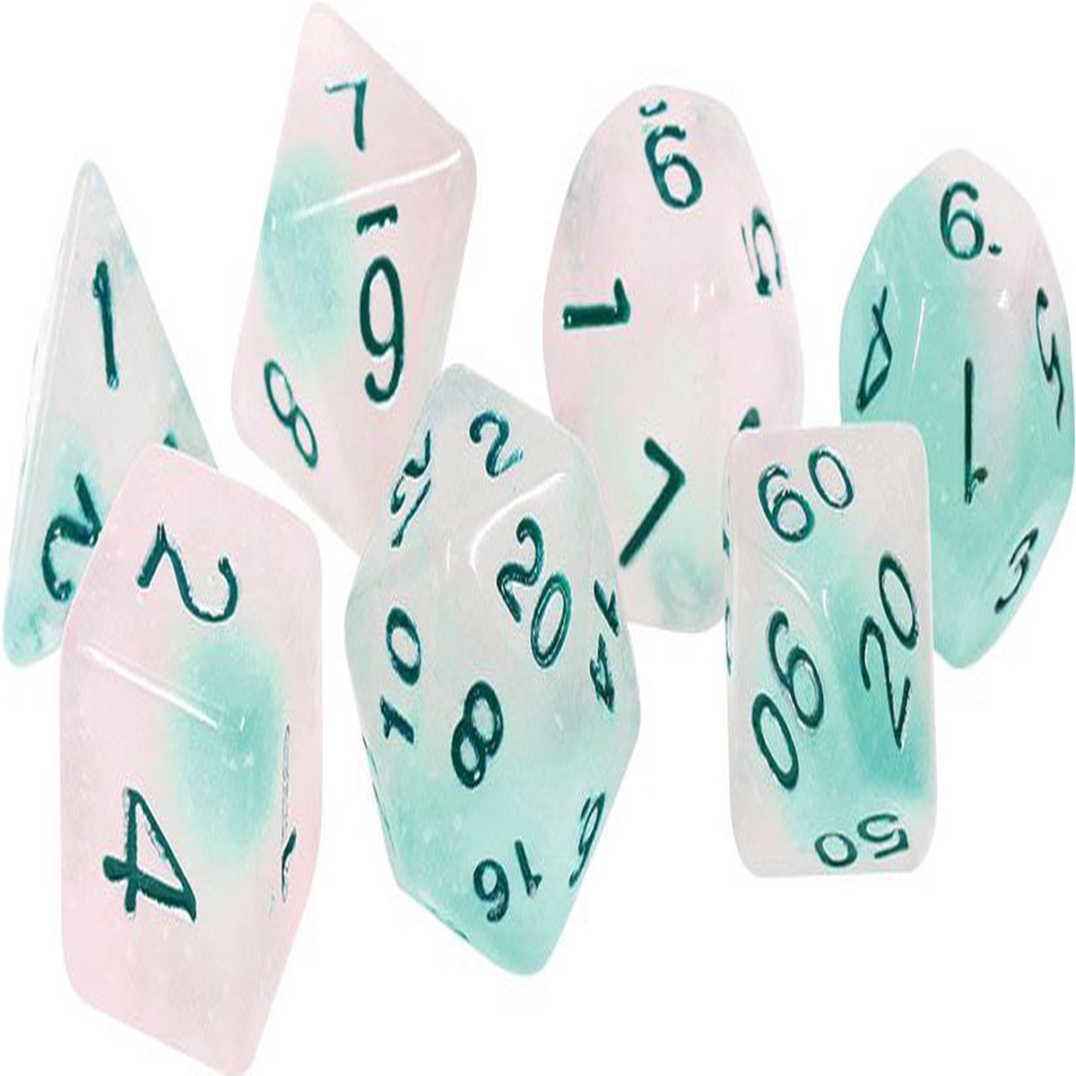 Sirius Dice 7ct Polyhedral Dice Set Frosted Glowworm
