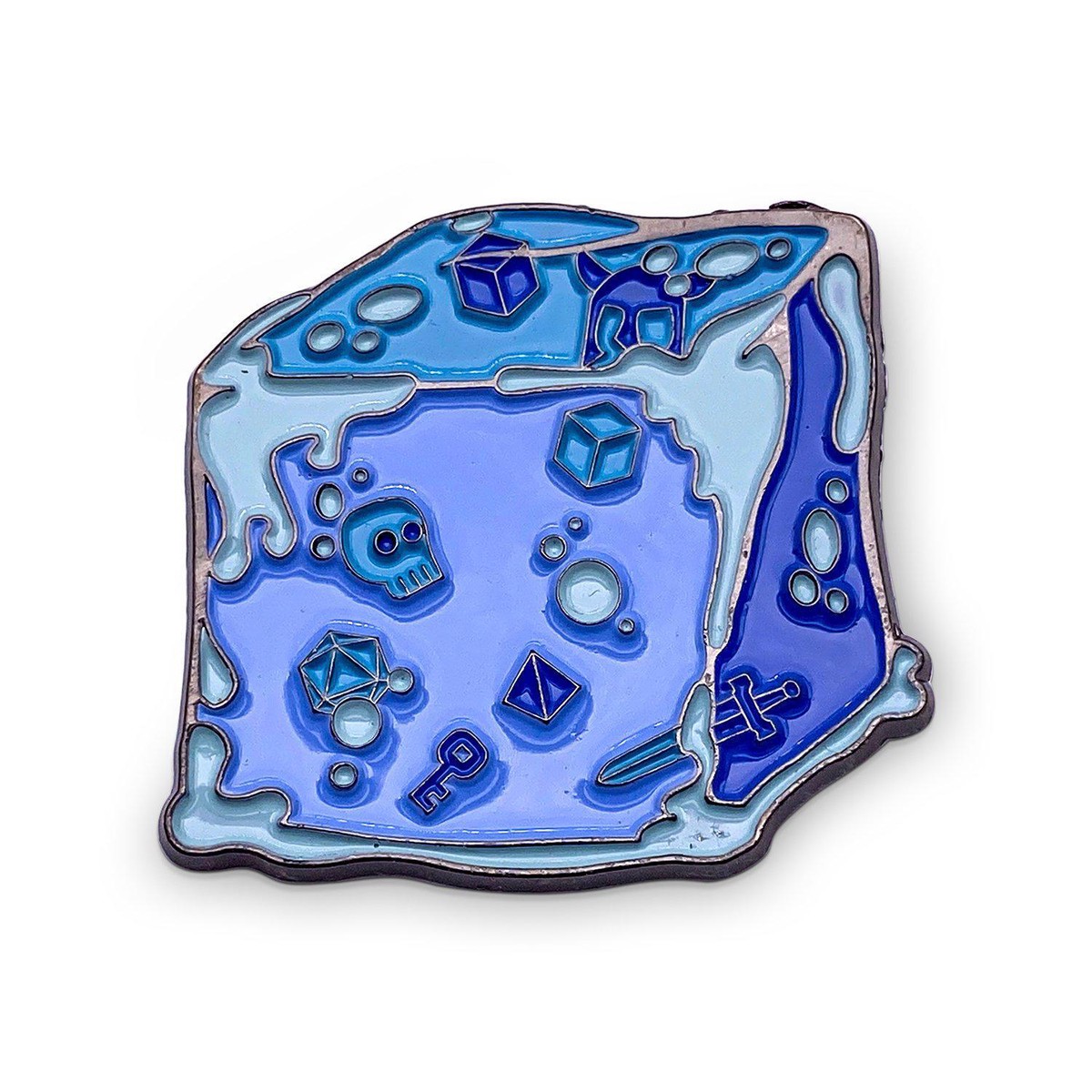 Pins: Gelatinous Cube Blue