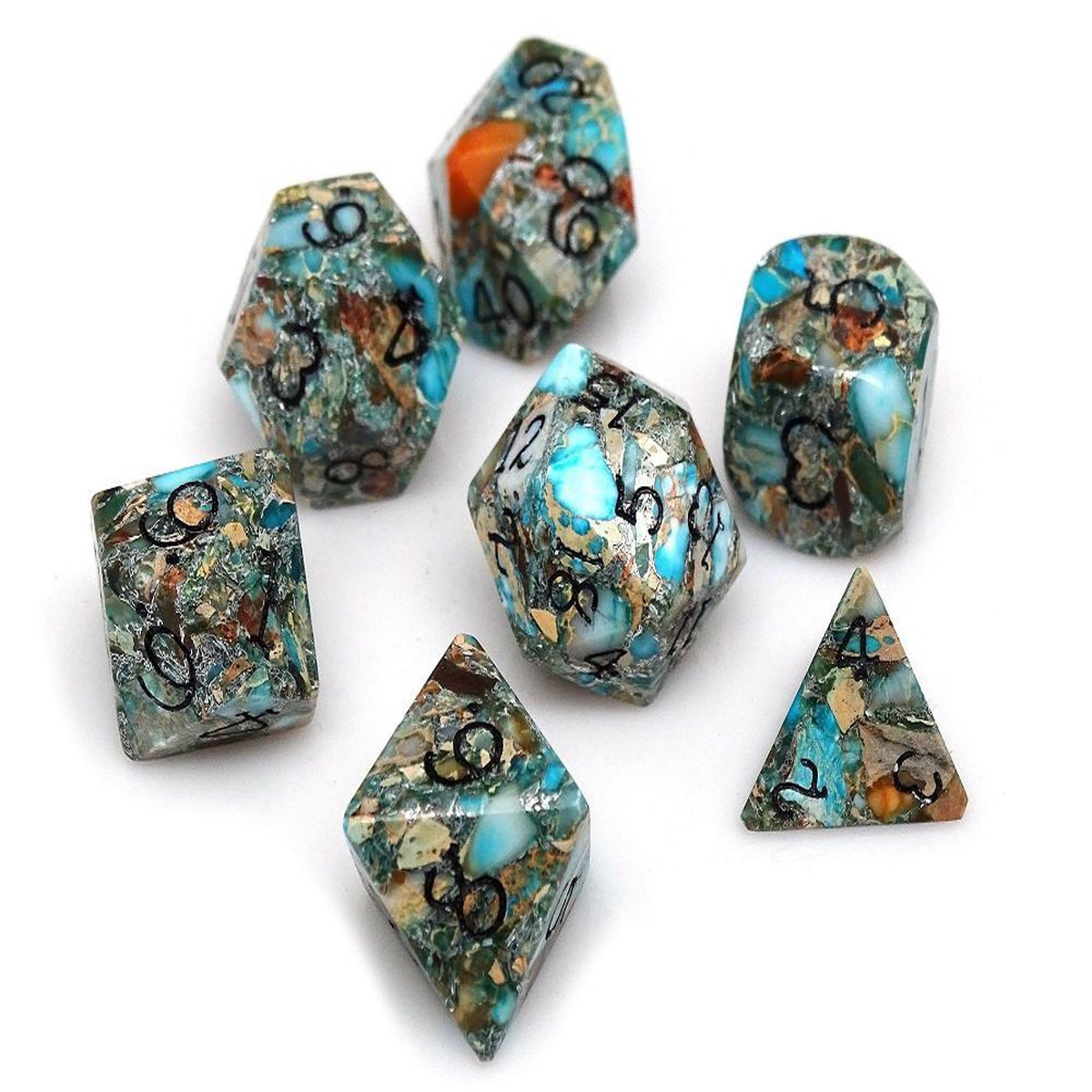 Wizard Stone Earth Elemental 7ct Polyhedral Dice Set