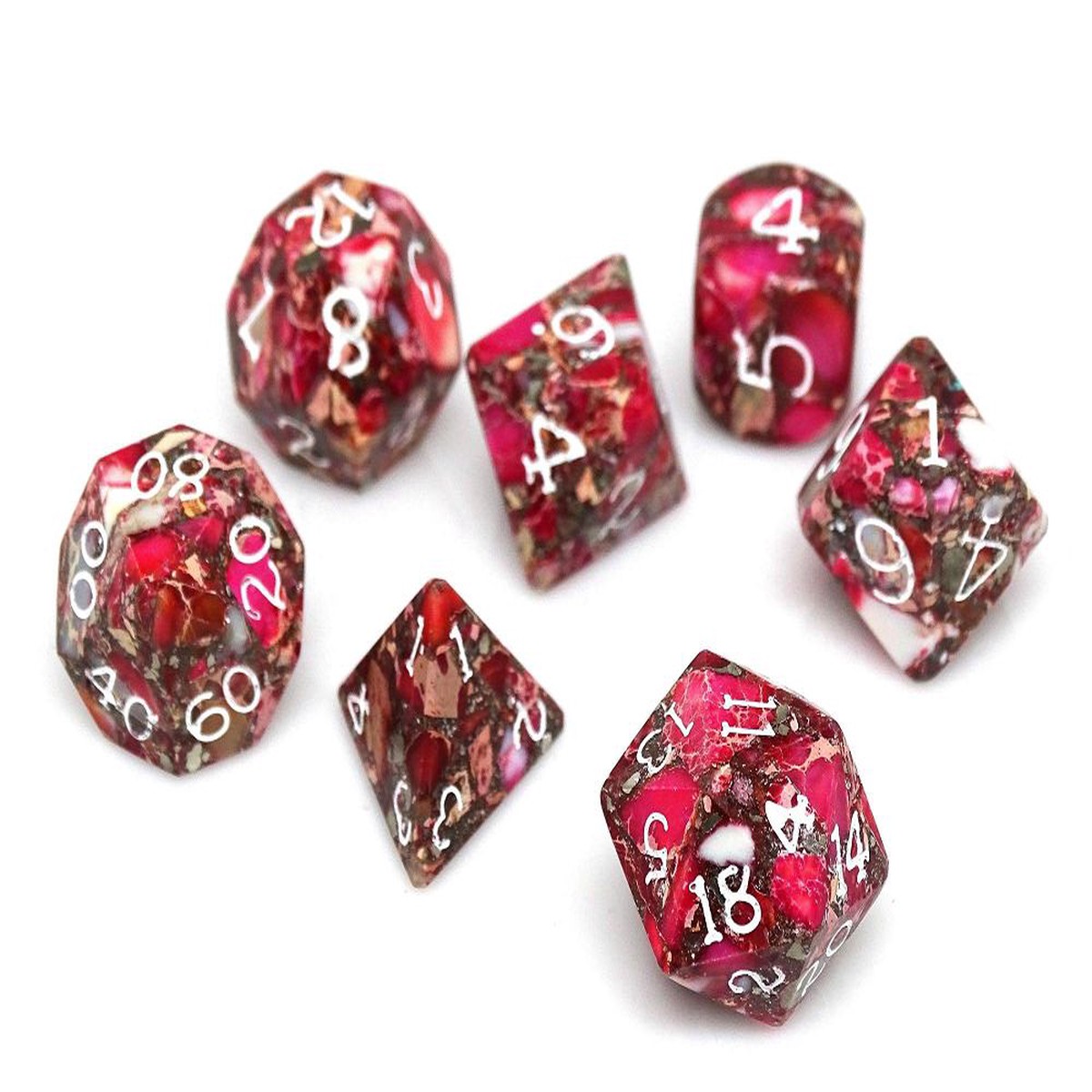 Wizard Stone Magma 7ct Polyhedral Dice Set