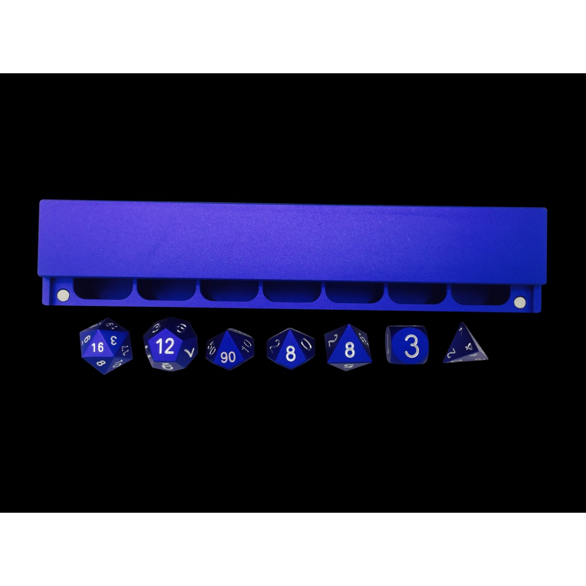 Norse Foundry Anodized Aluminum Polyhedral Dice Set with Vault: Noble Blue