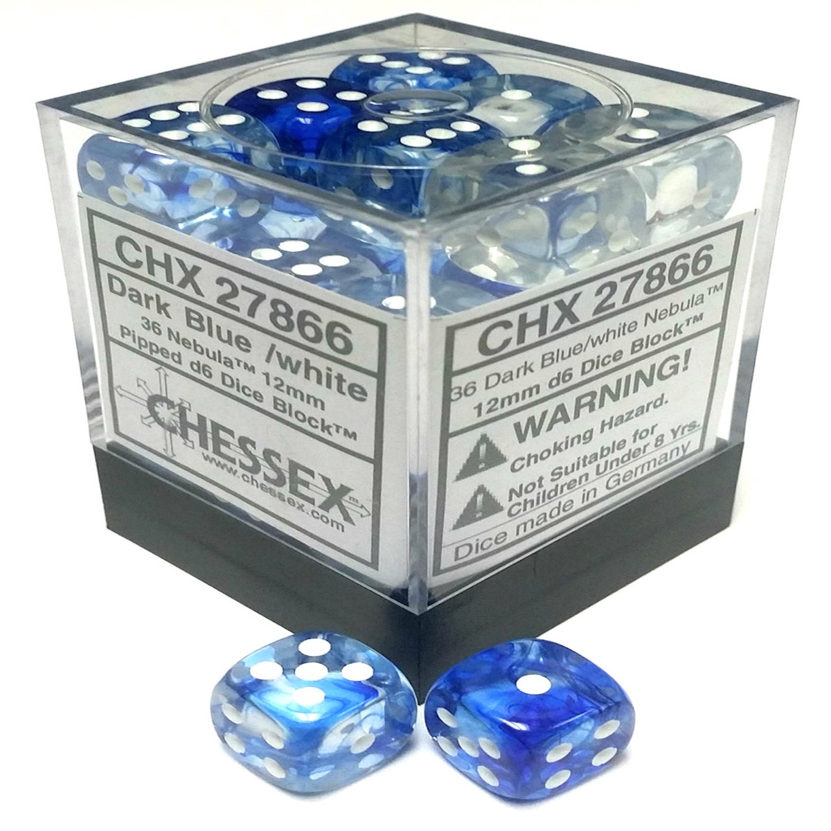 Chessex 12mm Nebula Dark Blue/White 36ct D6 Set (27866)