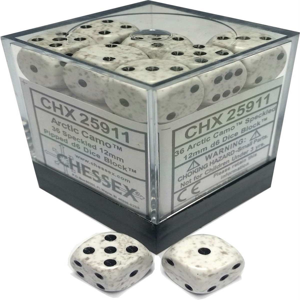 Chessex 12mm Speckled Arctic Camo 36ct D6 Set (25911)