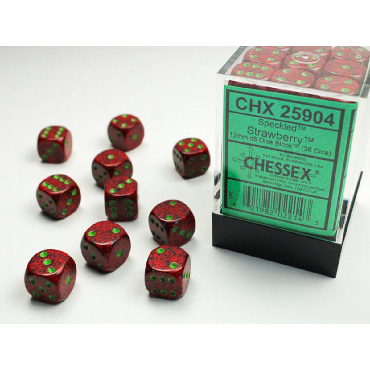 Chessex 12mm Speckled Strawberry 36ct D6 Set (25904)