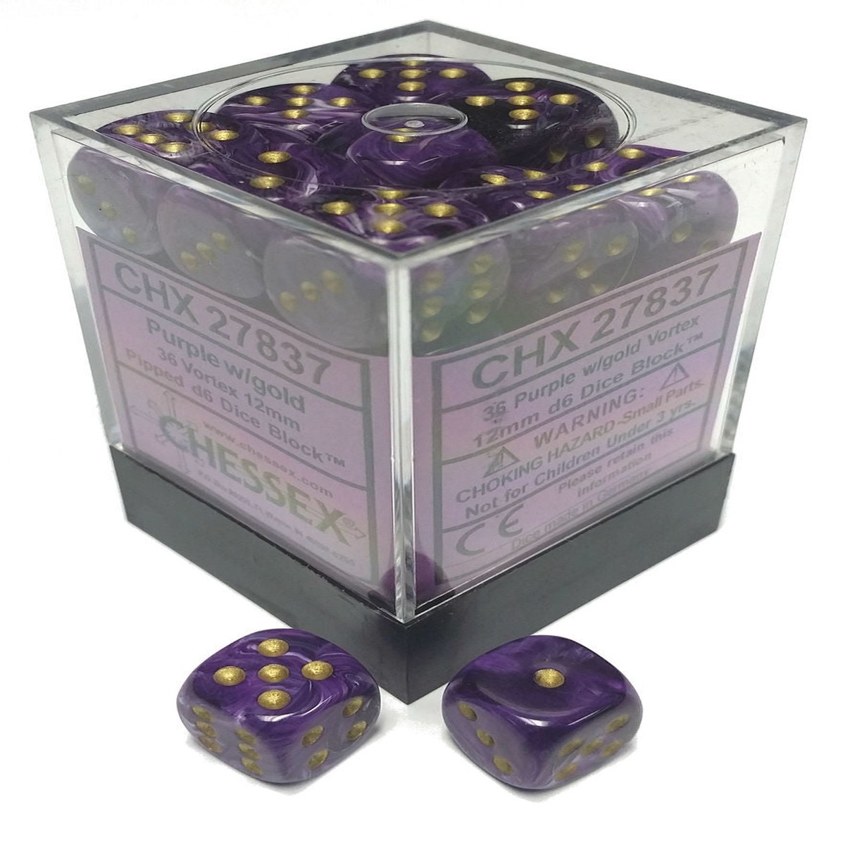 Chessex 12mm Vortex Purple/Gold 36ct D6 Set (27837)