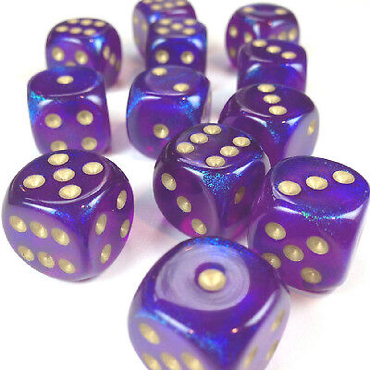 Chessex 16mm Borealis Royal Purple/Gold 12ct D6 Set (27667)
