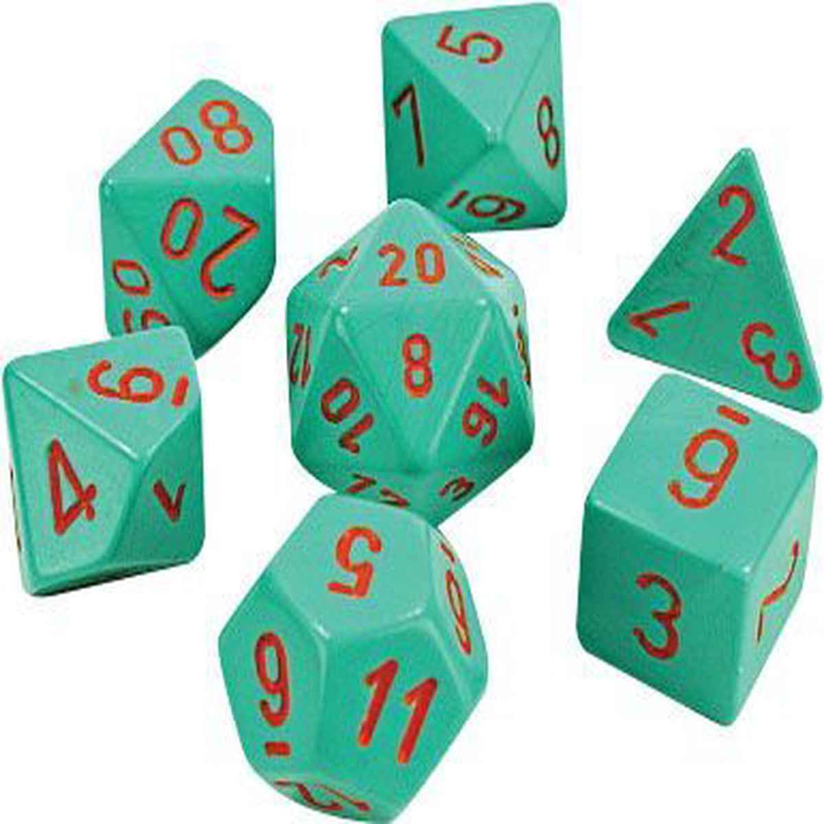 Chessex Lab Heavy Turquoise/Orange 8ct Polyhedral Set (30049)