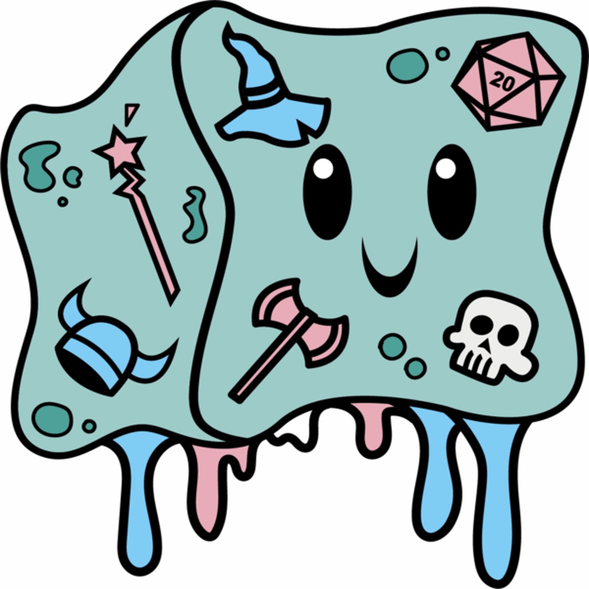 Gelatinous Cube Pride Pin: Transgender
