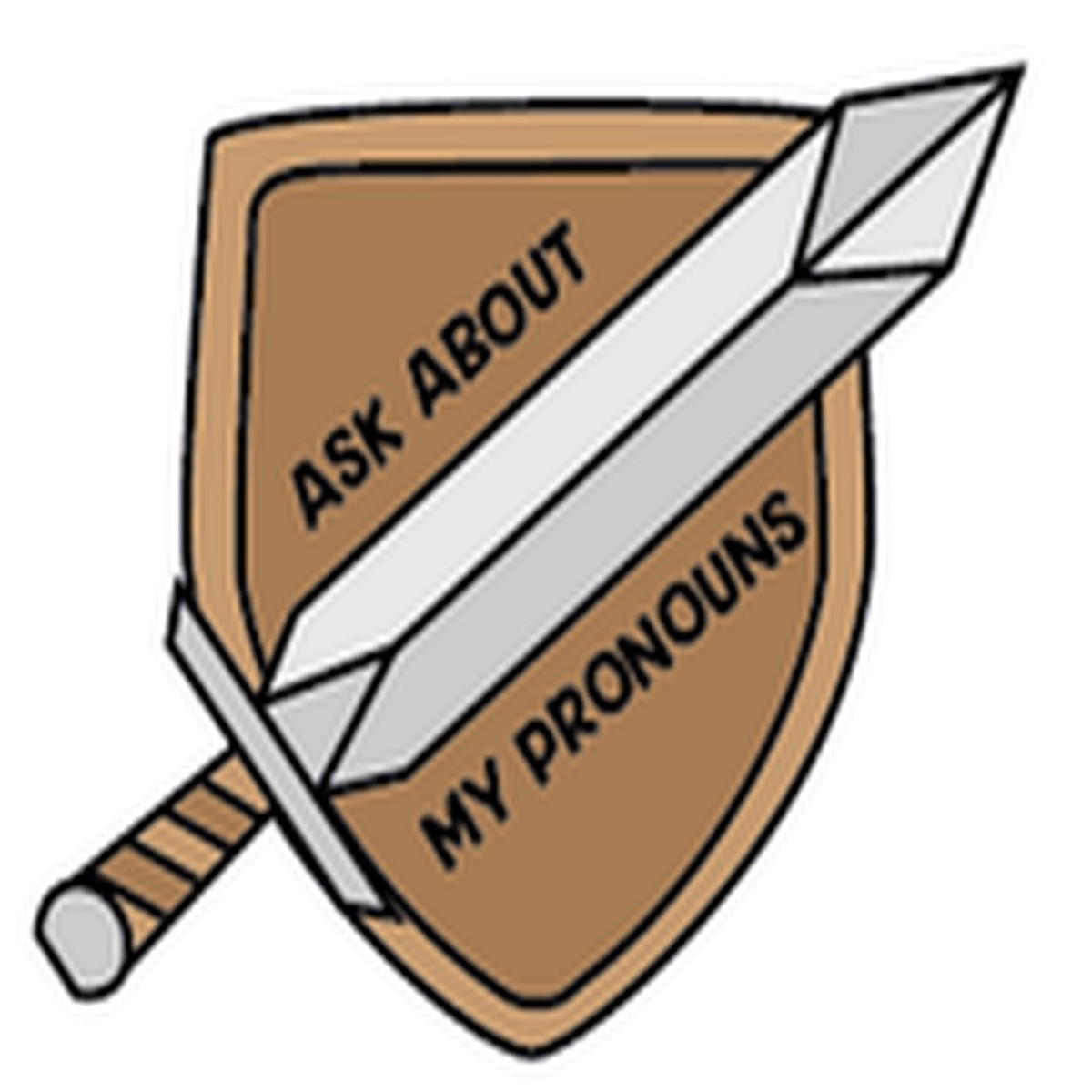 Sword & Shield Pronoun Pins: Ask About My Pronouns