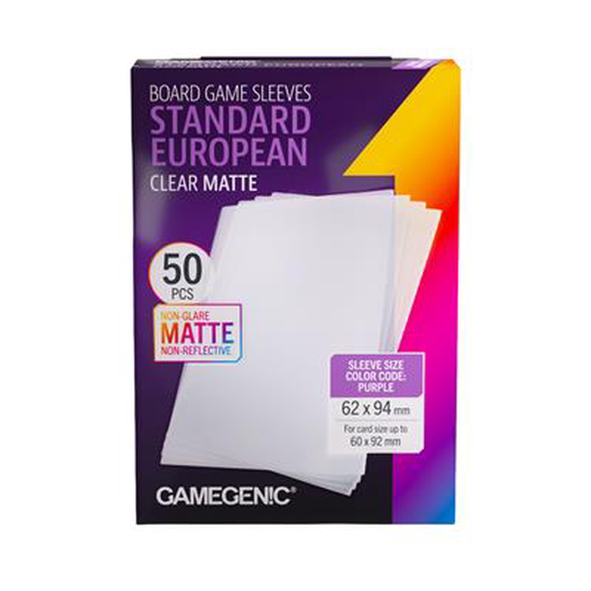 Gamegenic 50ct Matte Standard European Board Game Sleeves